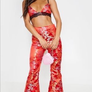 Red Oriental Jacquard Set/Co-Ord SIZE 0-2